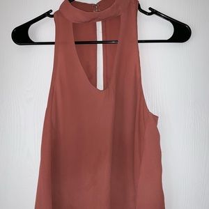 Bobbles and Lace choker collar tank top